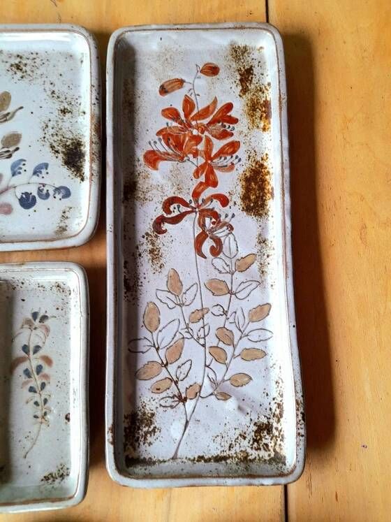 Set of stoneware dishes by Chantal and Thierry Robert