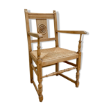 Light wooden neo-rock chair and 1940s mulella seat