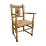 Light wooden neo-rock chair and 1940s mulella seat