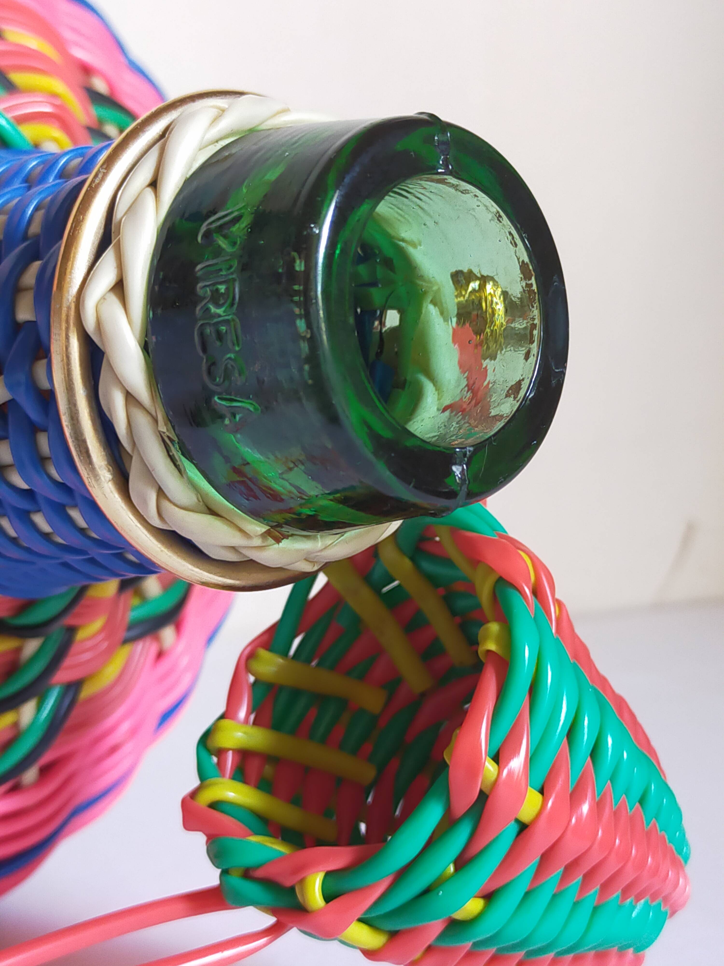 Dame-Jeanne scoubidou vintage 4 liters