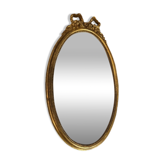 Miroir noeud doré ovale