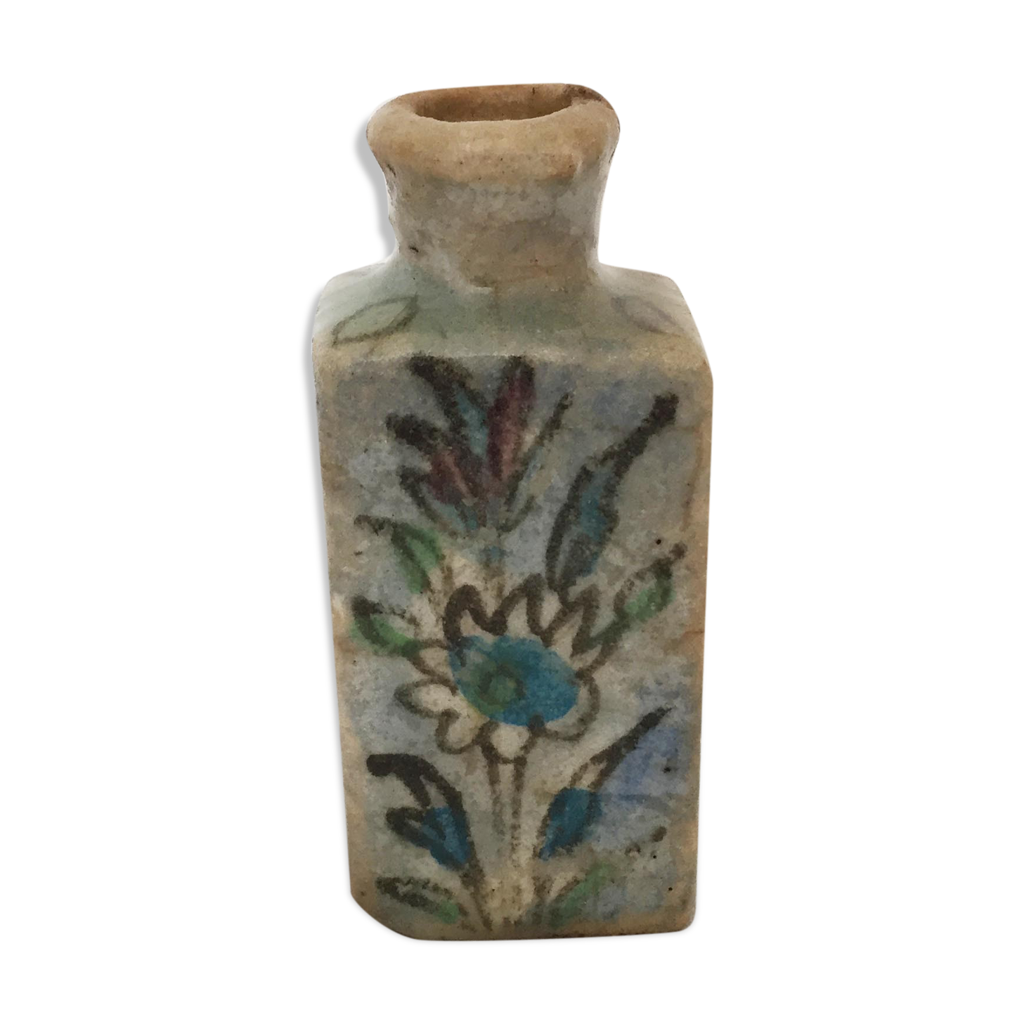 Iranian trilobed vase/bottle Iznik Kadjar