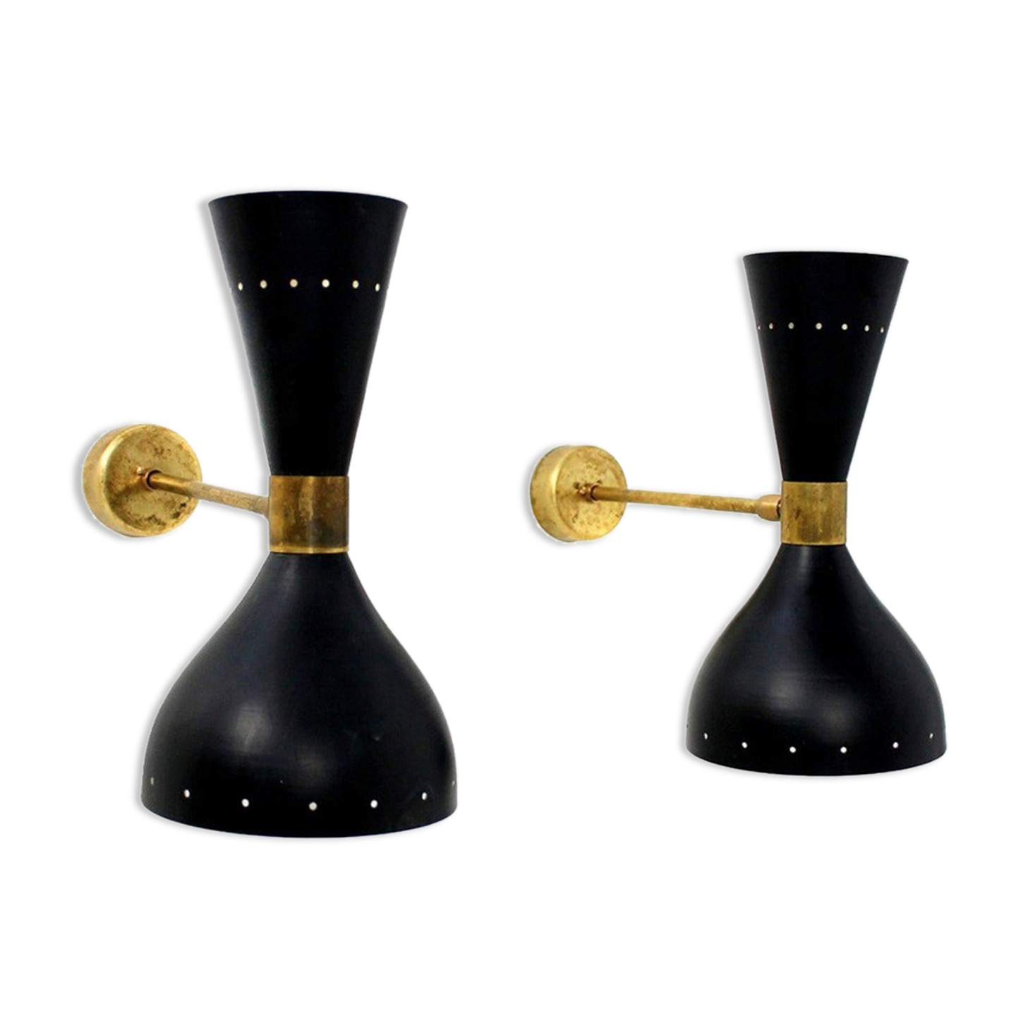 Pair wall lamps moonlight black