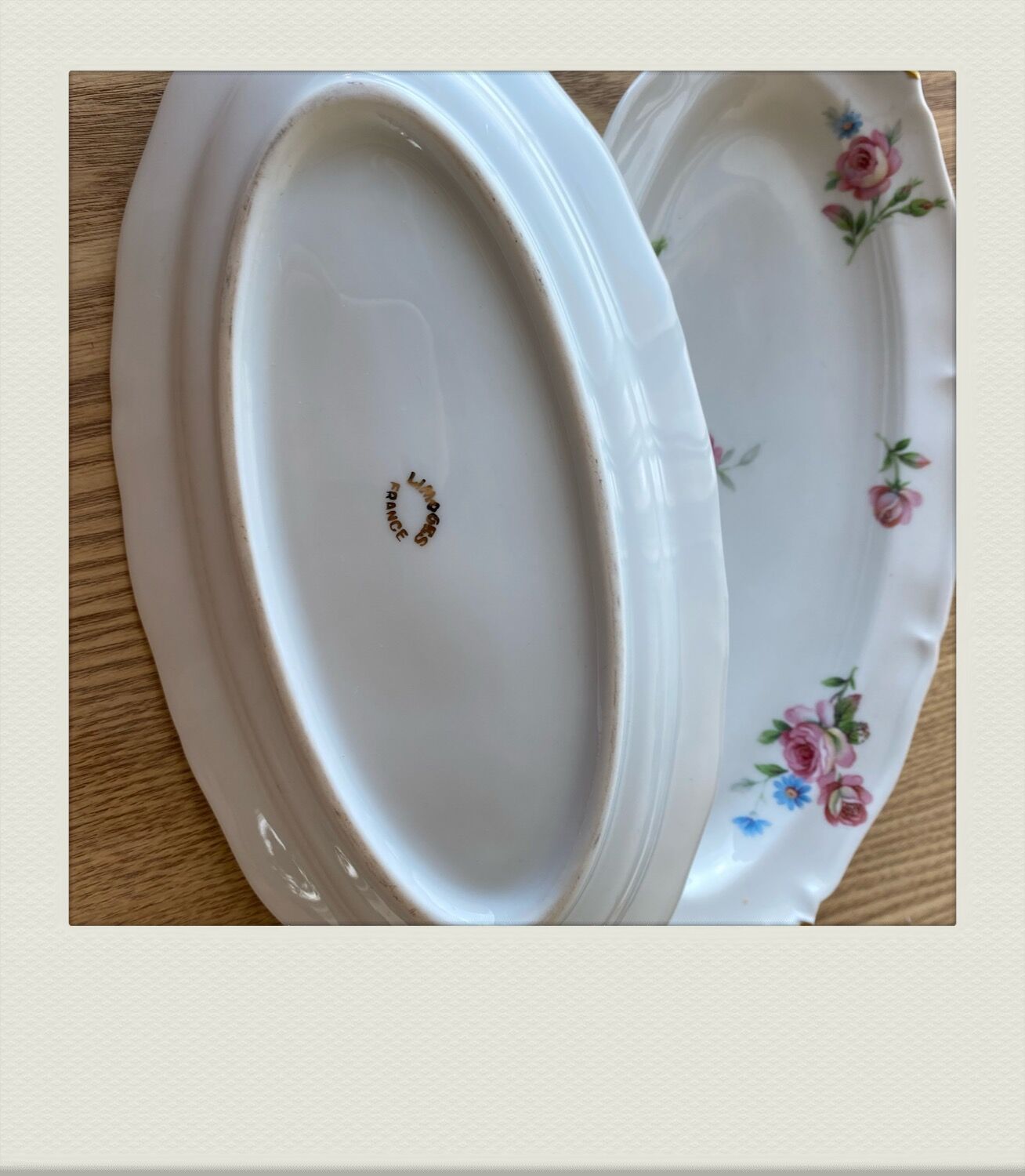 Lot of 2 limoges porcelain flowered ravines