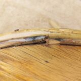 4 armchairs and a coffee table made of rattan and bamboo wood, vintage.