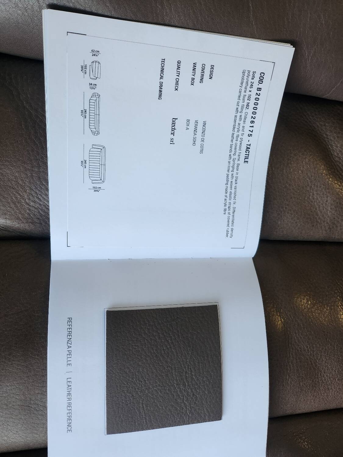 Baxter - Tactile sofa by Vincenzo De Cotiis