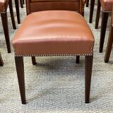 Suite of 12 English chairs nineteenth in mahogany and imitation leather