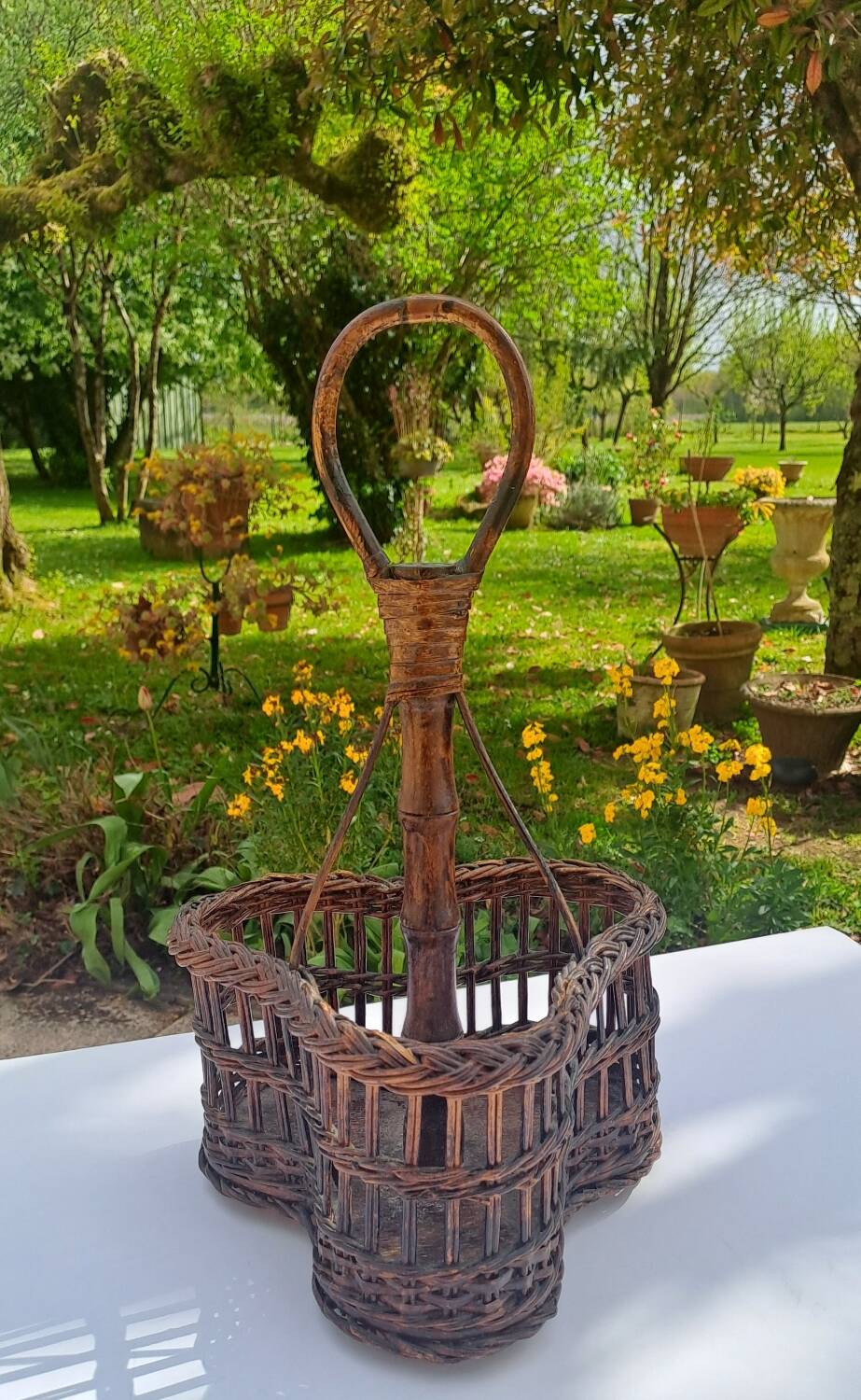Porte-bouteilles en osier Vintage