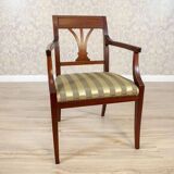 Set of Armchairs in Classicizing Forms in Striped Upholstery, 1990s