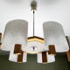 Chandelier Scandinavian 6 fires of wood and perspex vintage
