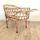 Vintage rattan cradle
