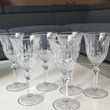 Set of 6 white wine glasses, Bohemian crystal. Regency/Empire style, 17.5 cm