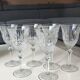 Set of 6 white wine glasses, Bohemian crystal. Regency/Empire style, 17.5 cm