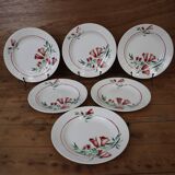 6 assiettes plates ancienne modèle Pec de la Société amandinoise Saint-Amand
