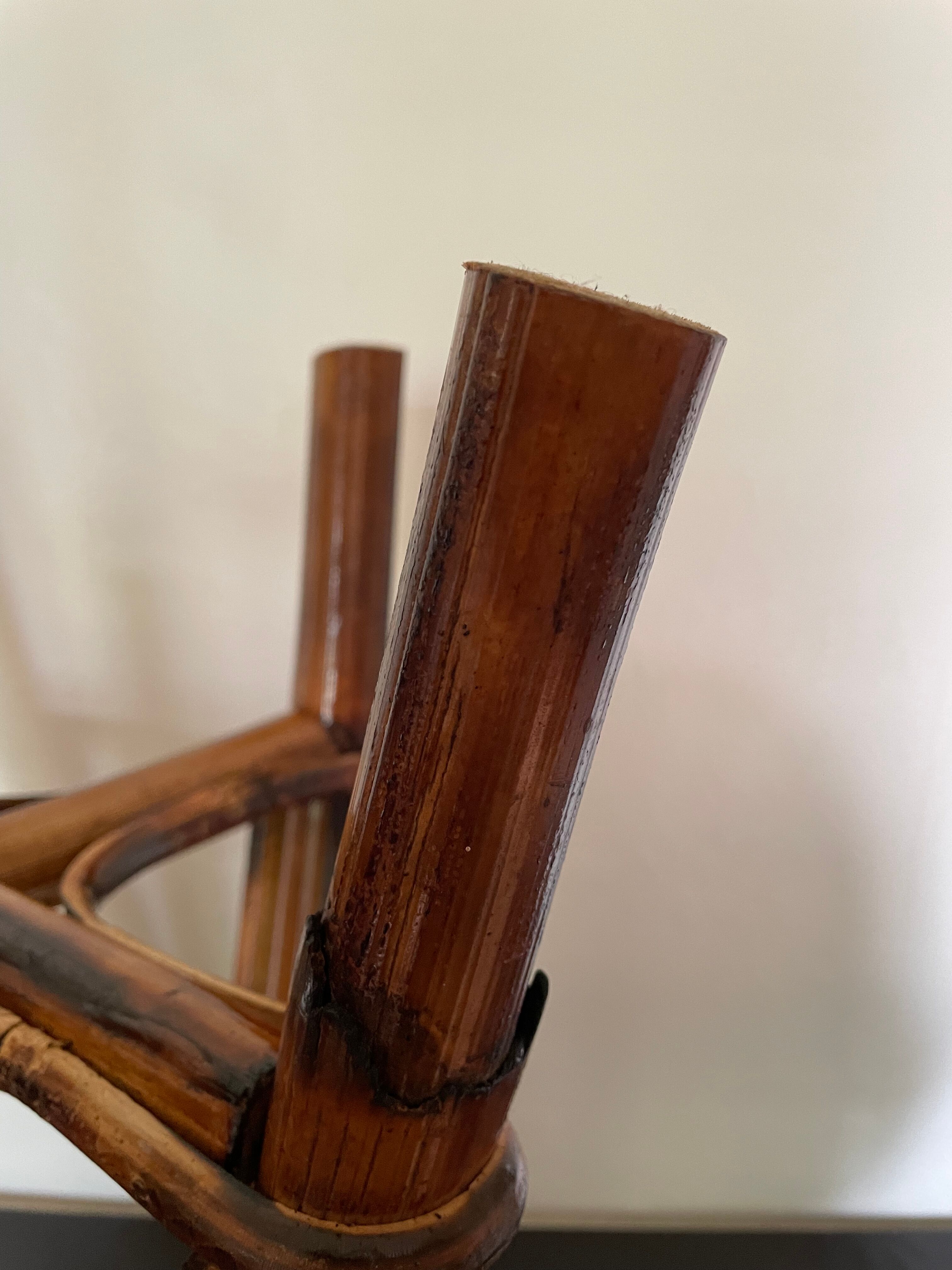Smoked bamboo stool