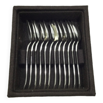 12 art deco mocha spoons made of silver metal