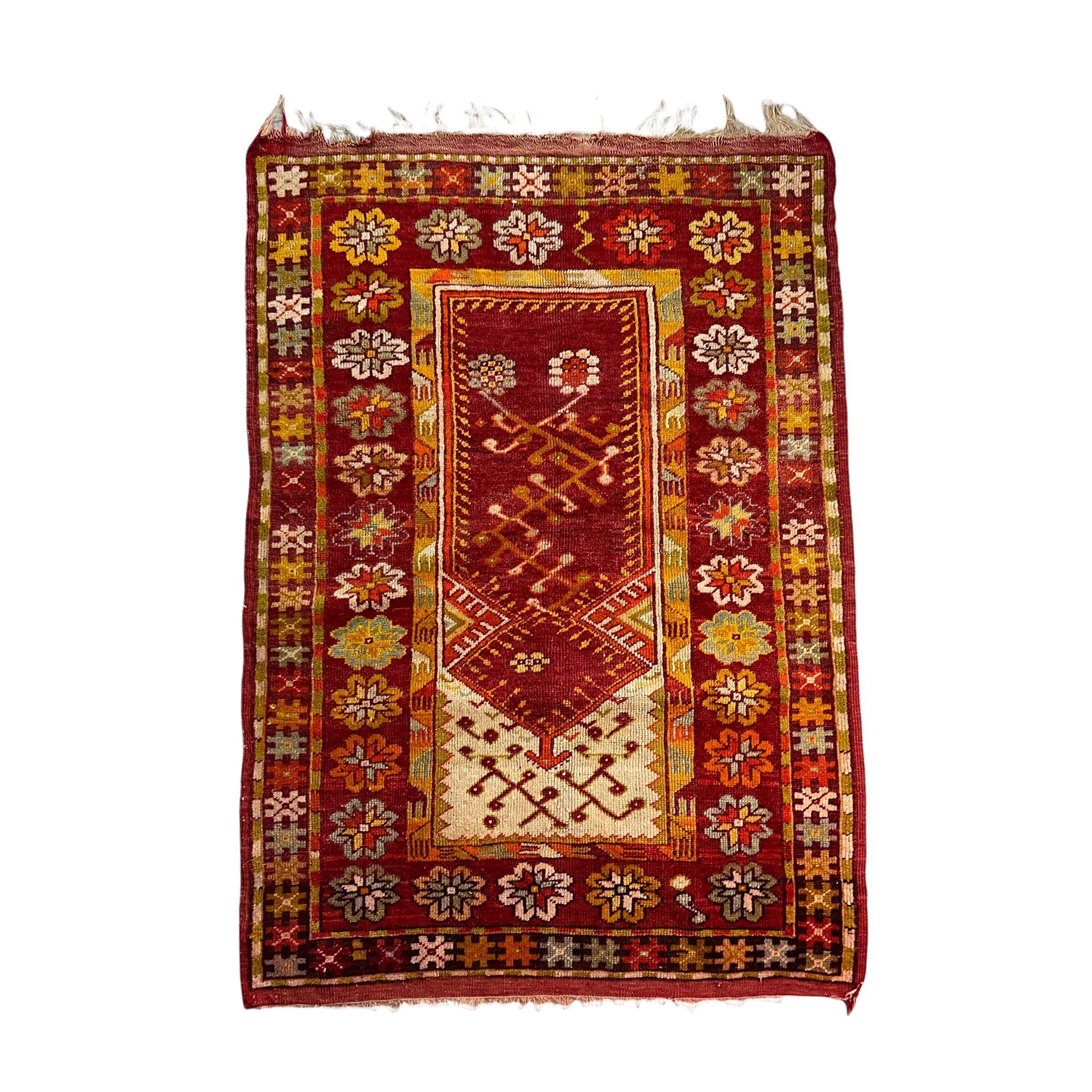 Antique turkish handmade rug, wool rug, anatolian  rug, 144 x 95 cm