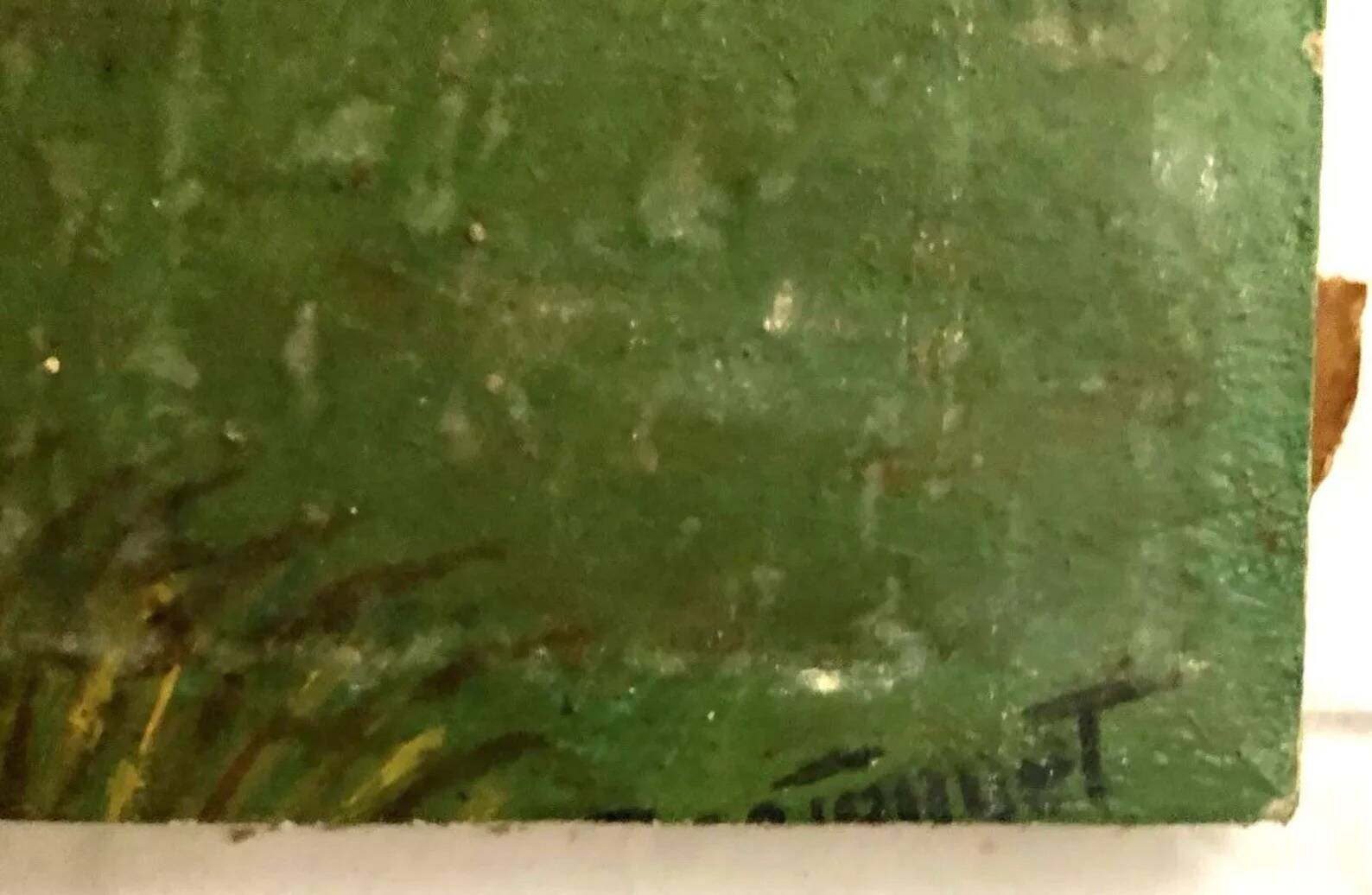 Vintage 1940s French Barbizon‑Style Oil on Cardboard – Peasant by the River