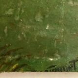 Vintage 1940s French Barbizon‑Style Oil on Cardboard – Peasant by the River