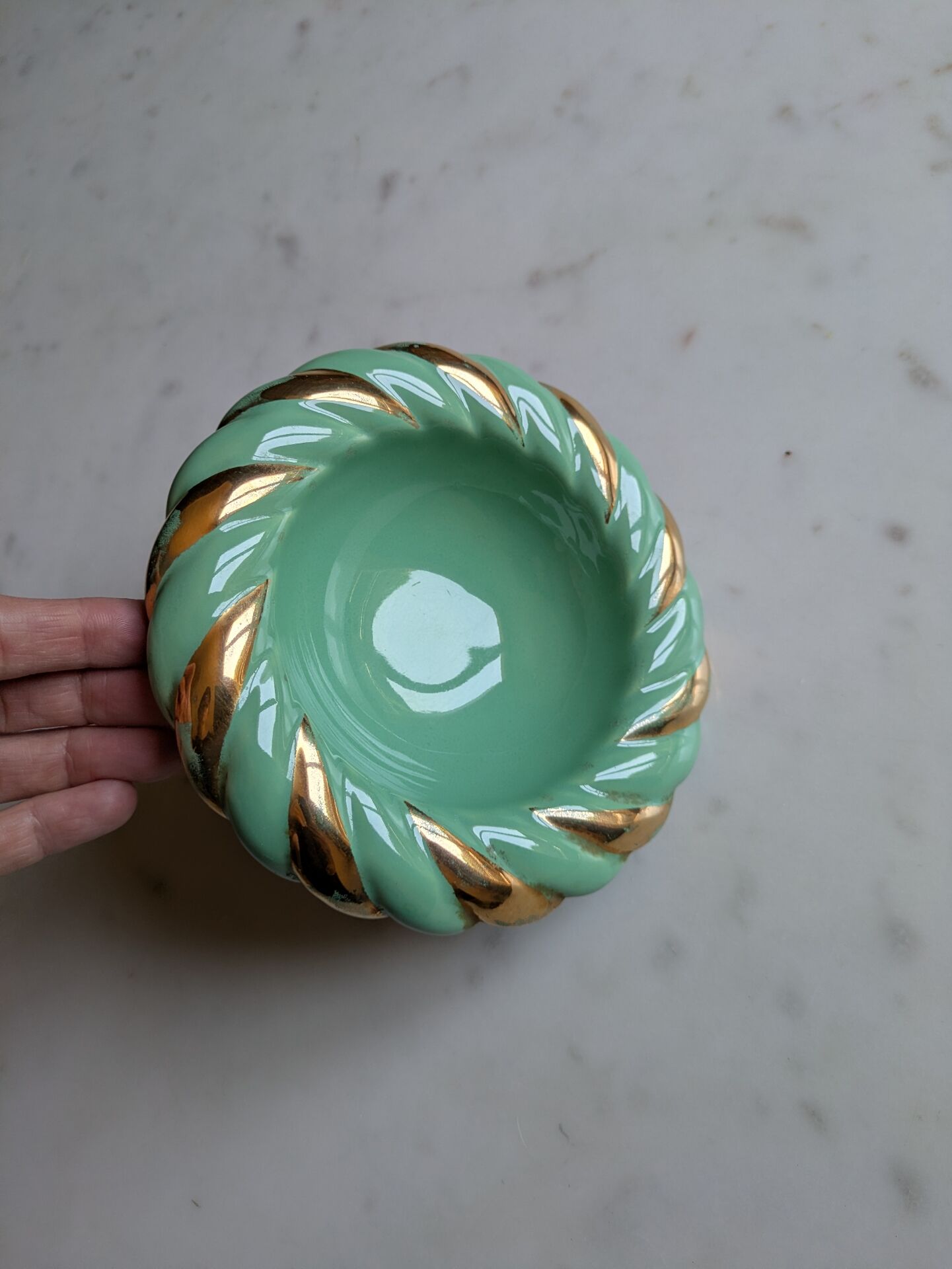 Rare Mid Century glazed ceramic ashtray