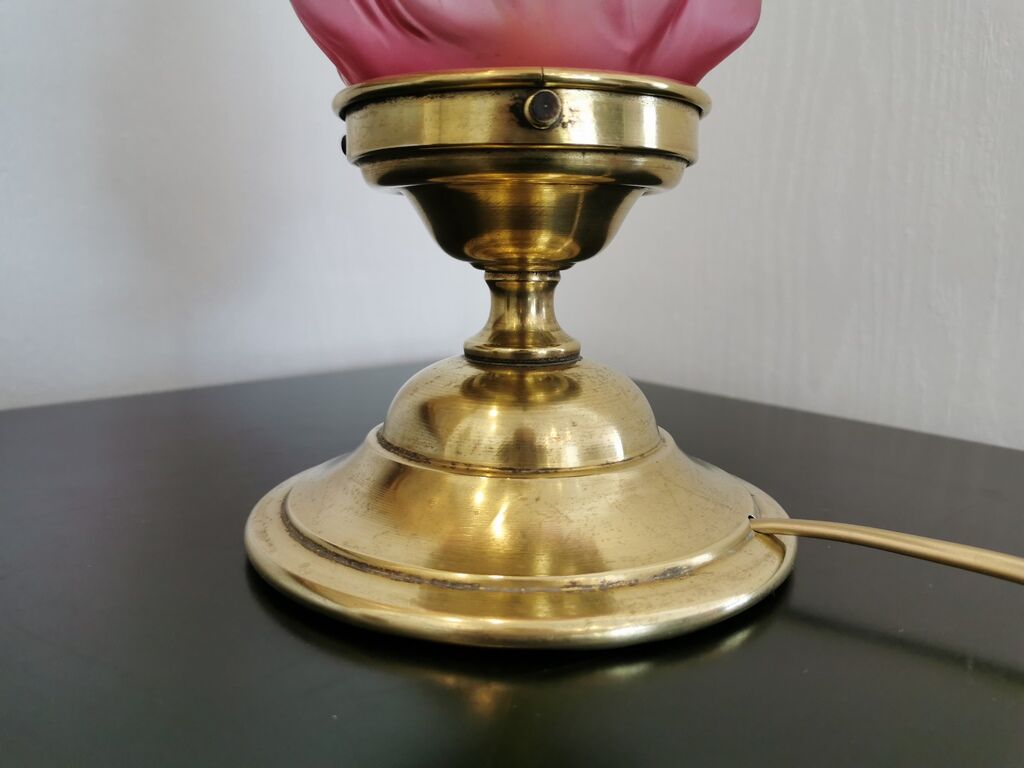 Art Deco table lamp "pink flame"