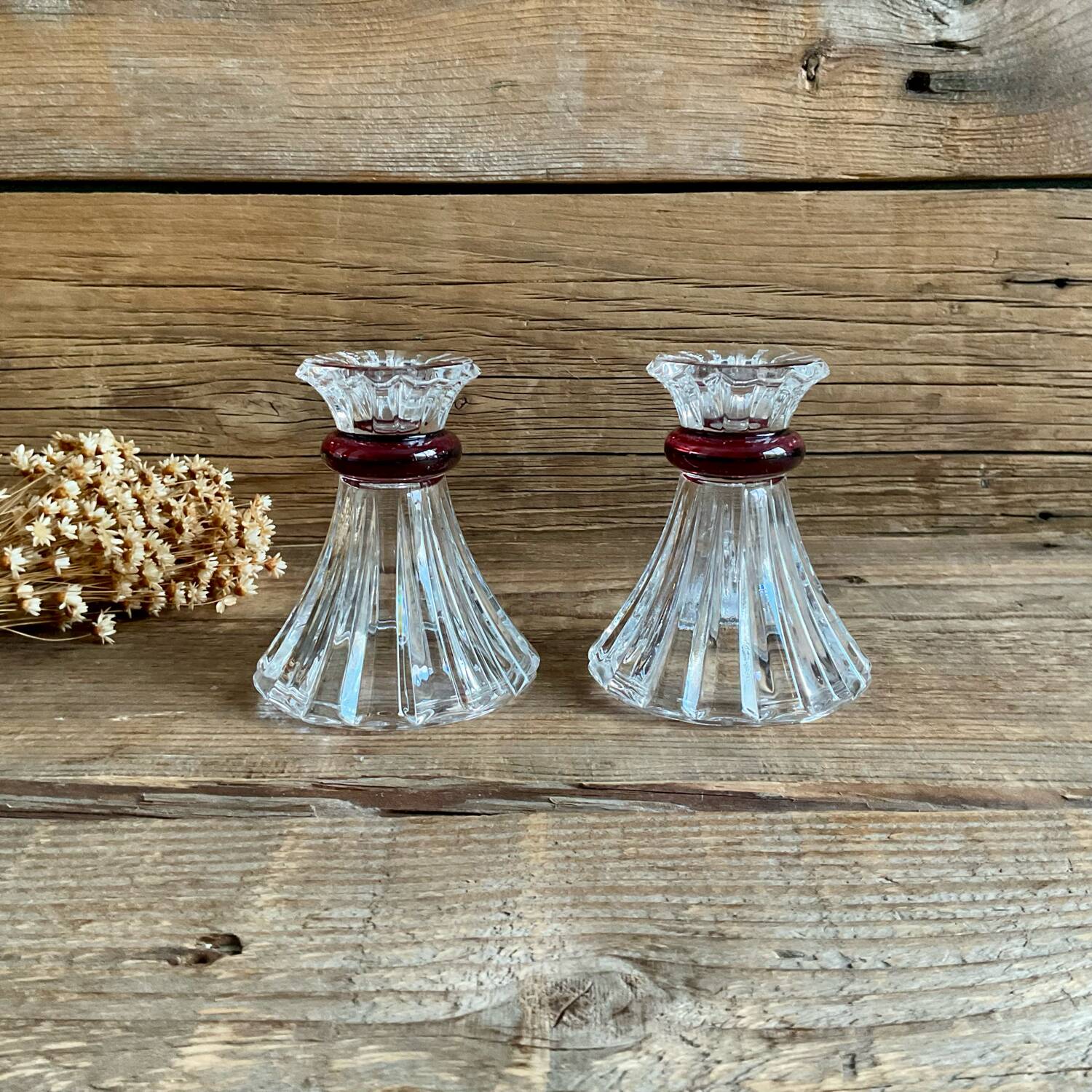 Pair of crystal candlesticks from Arques