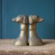 Vintage brass dog head bookends, brass greyhound animals, paperweight, library, office