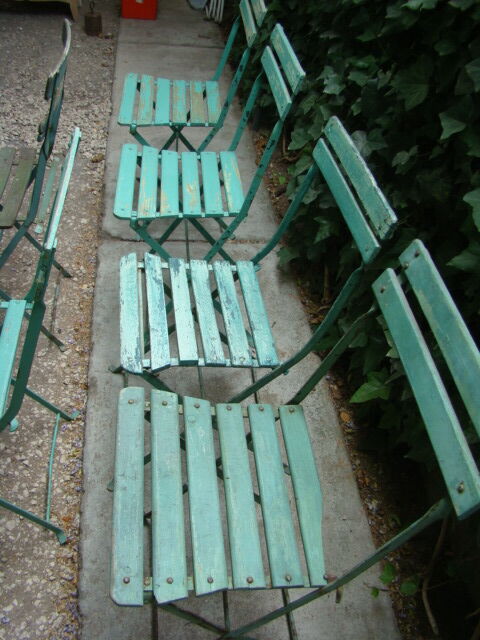Lot of old garden iron folding chairs