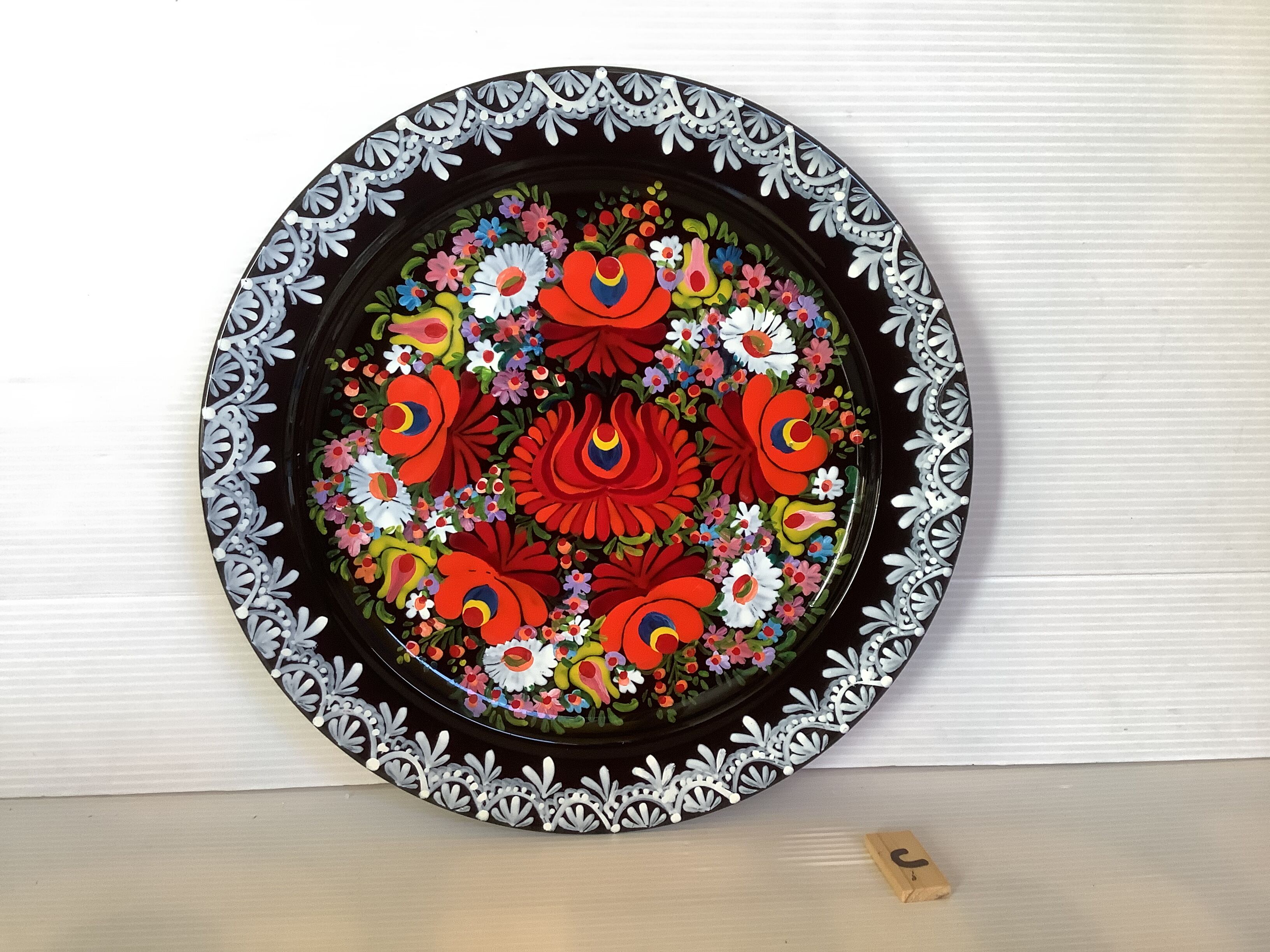 Hand-painted Russian embossed plate