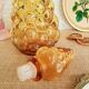 Italian decanter made of amber yellow empoli glass grape-shaped bubbles - vintage