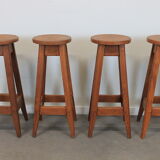 Set of 4 brutalist bar stools