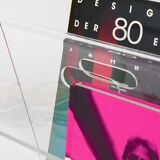 Postmodern Lucite ZigZag magazine rack, Italy, 1980s