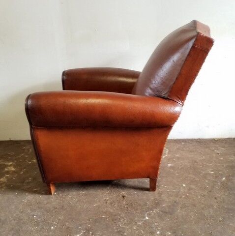 Leather club chair, 1940s