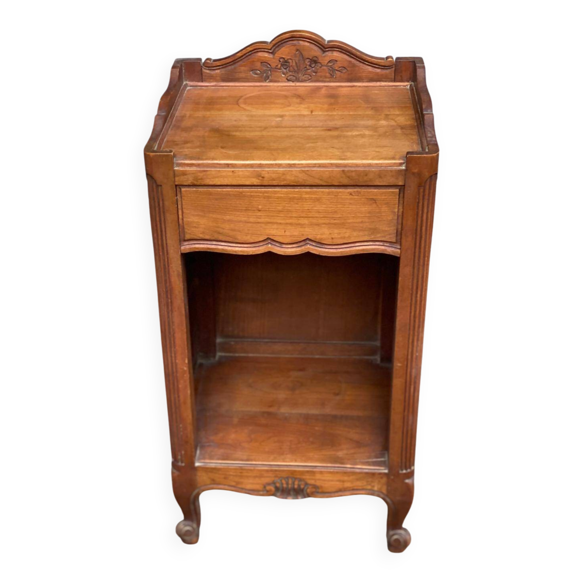 Table de chevet Louis XV en chêne massif 1920