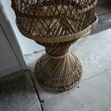 Porte-plante, cache-pot en rotin