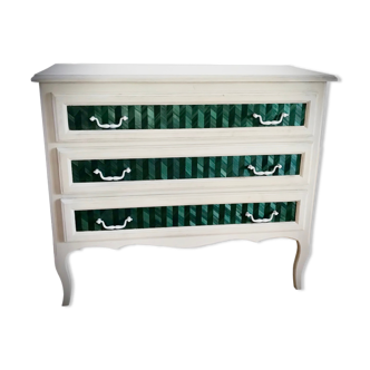 Commode Louis XV marqueterie de paille