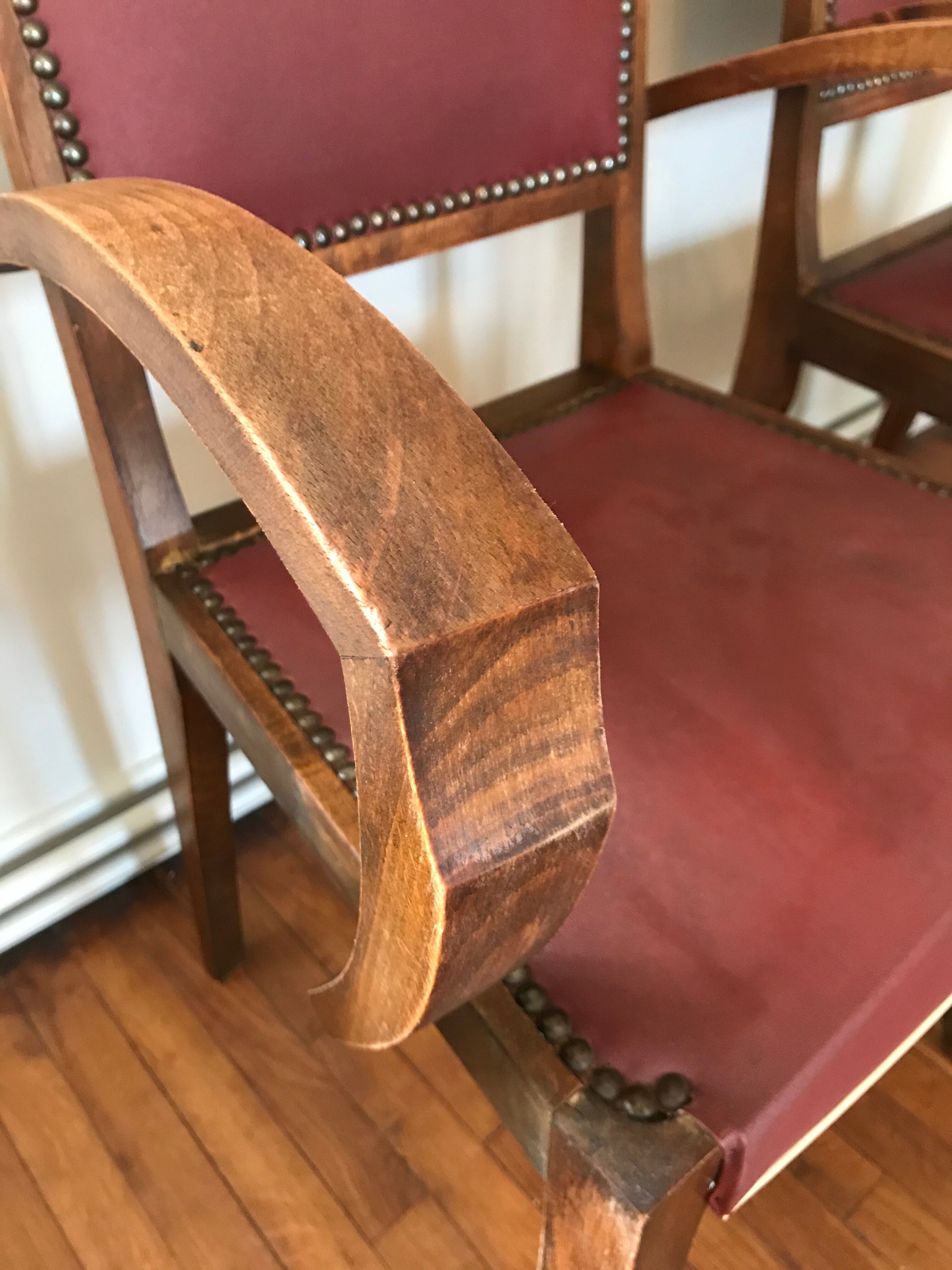 Pair of bridges art deco armchairs