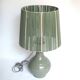 Large ceramic lamp with wire shade
