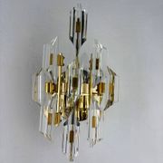 Oscar Torlasco for Stilkronen wall sconce, cut Murano glass, Italy, circa 1970s