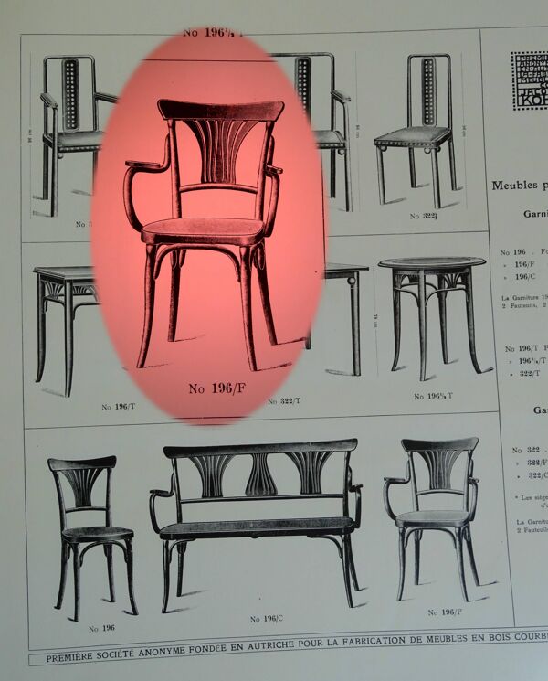 Fauteuil bistrot bois-courbé kohn n°196 canné à neuf