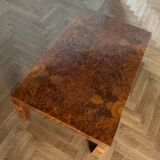 Vintage elm burl coffee table from the 70s