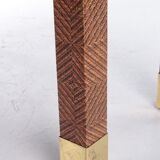 Harrison Van Horn Raffia and Brass Rectangle Coffee Table, 1970