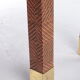 Table basse rectangulaire Harrison Van Horn raffia et laiton, 1970