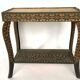 Table marocaine bois sculpte noirci 1950