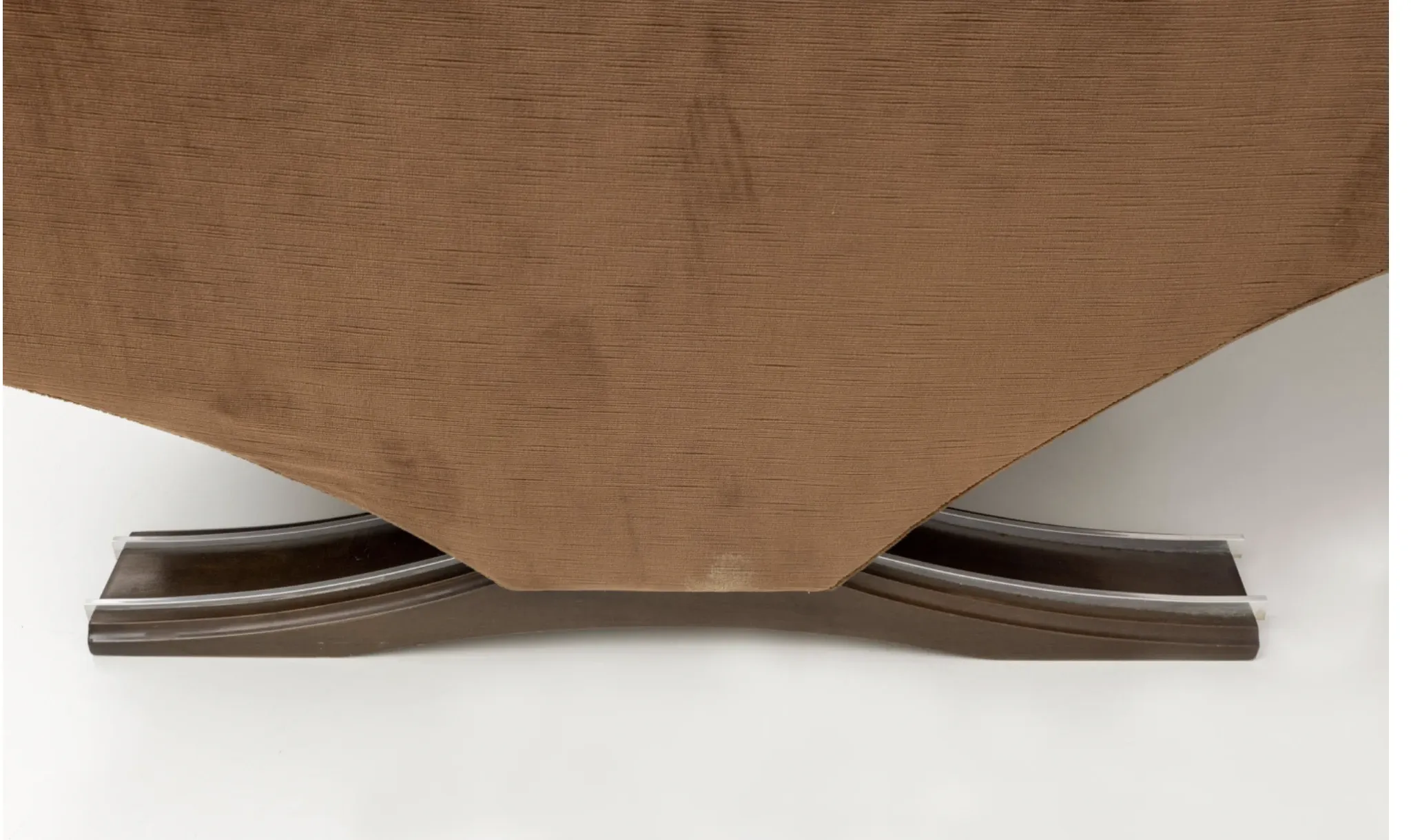 Three-seater vintage velvet sofa in brown designed by Franz Sartori 1965.