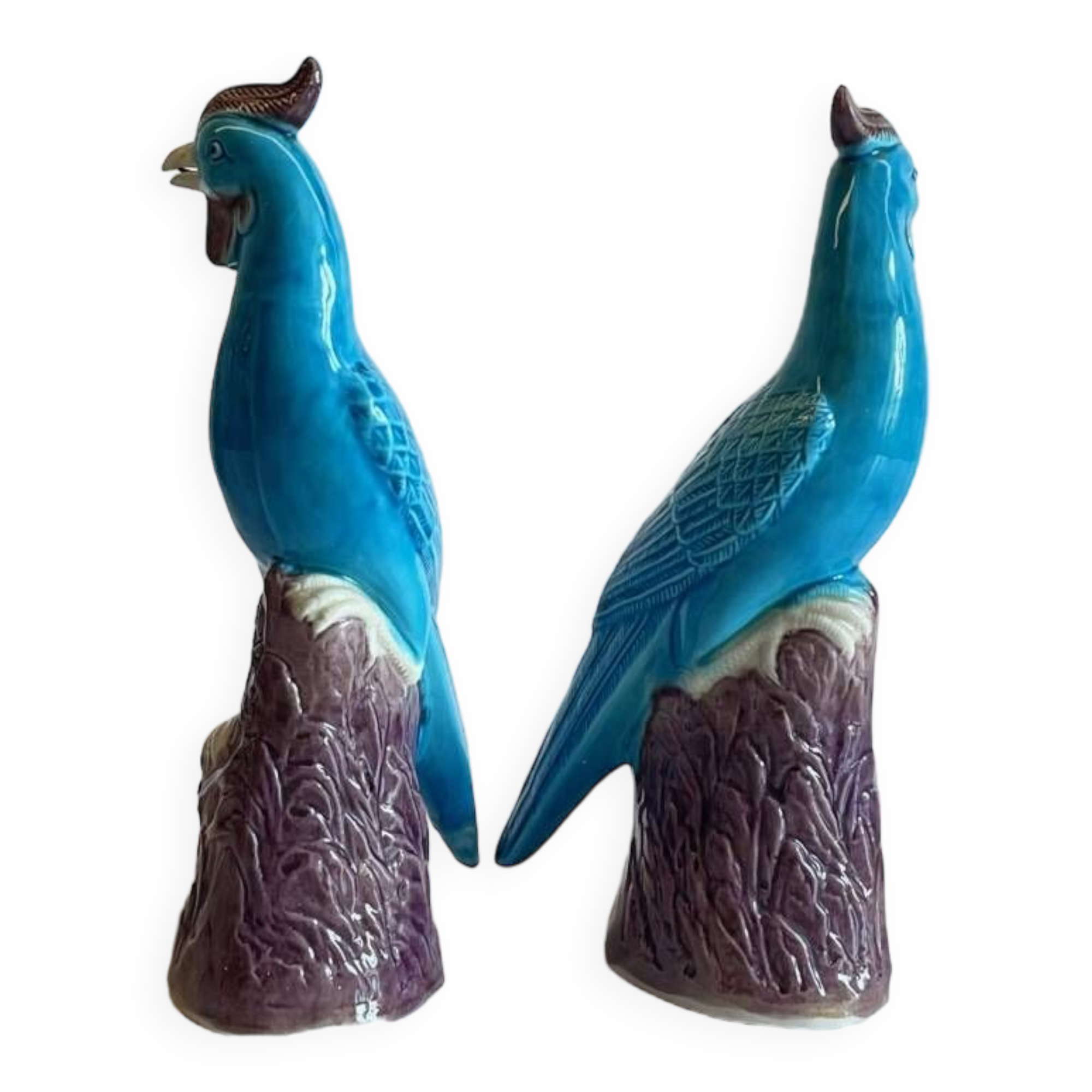 Pair of phenix birds chinese porcelain early 20th century