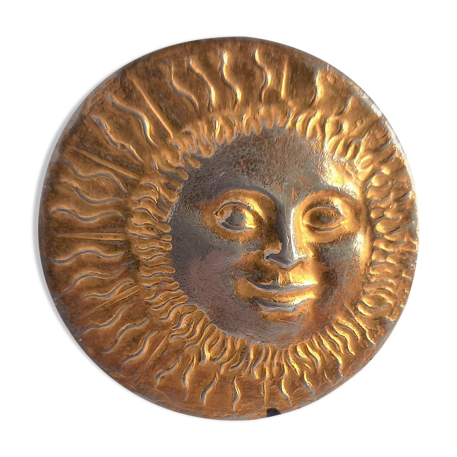 Brass sun paperweight