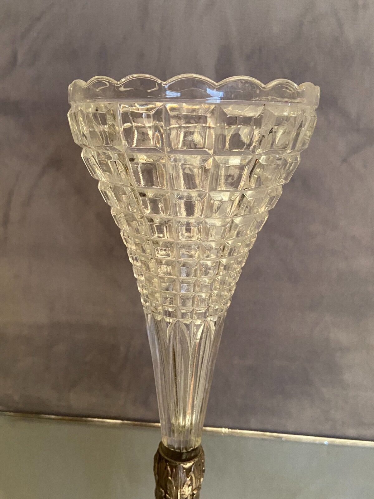 Vase bouquet cone cut crystal Baccarat Saint Louis late nineteenth early twentieth