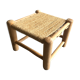 Tabouret minimaliste en bois et corde