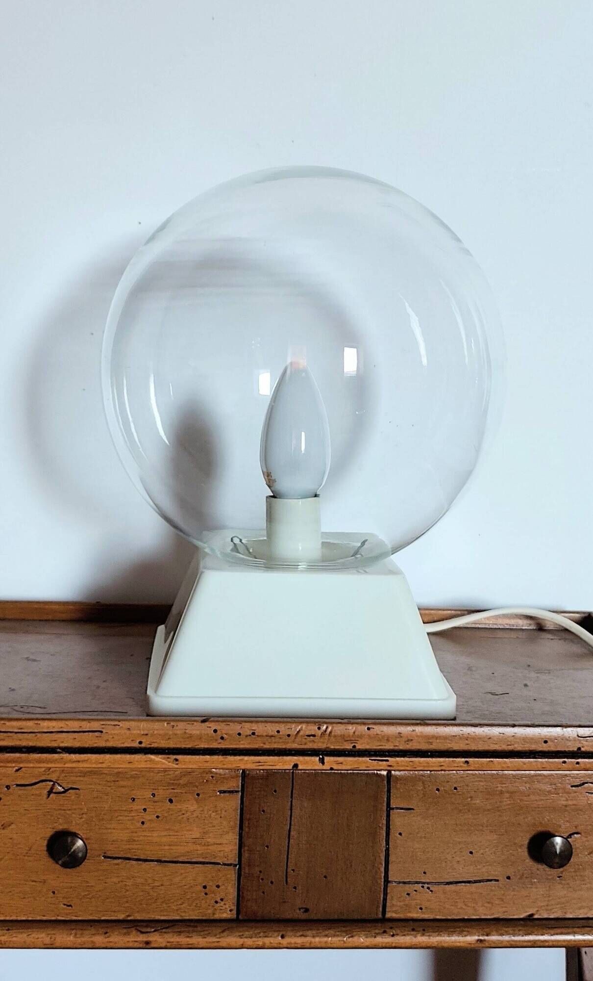 Vintage glass globe lamp from the 70s and 80s.